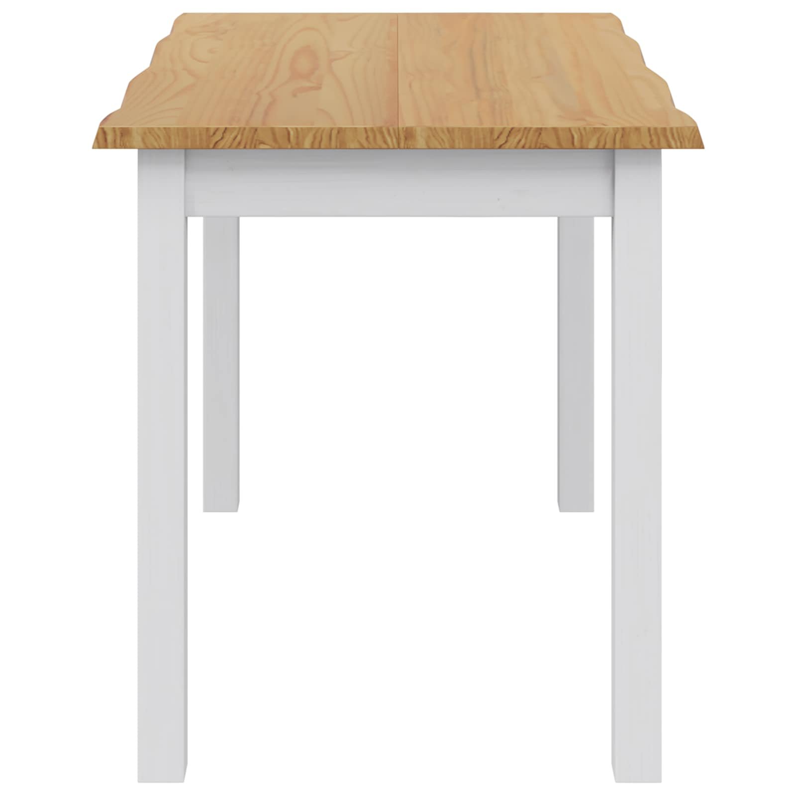 Walplus Solid Pine Dining Table - White - 112 x 70 x 76.5 cm - Image 5