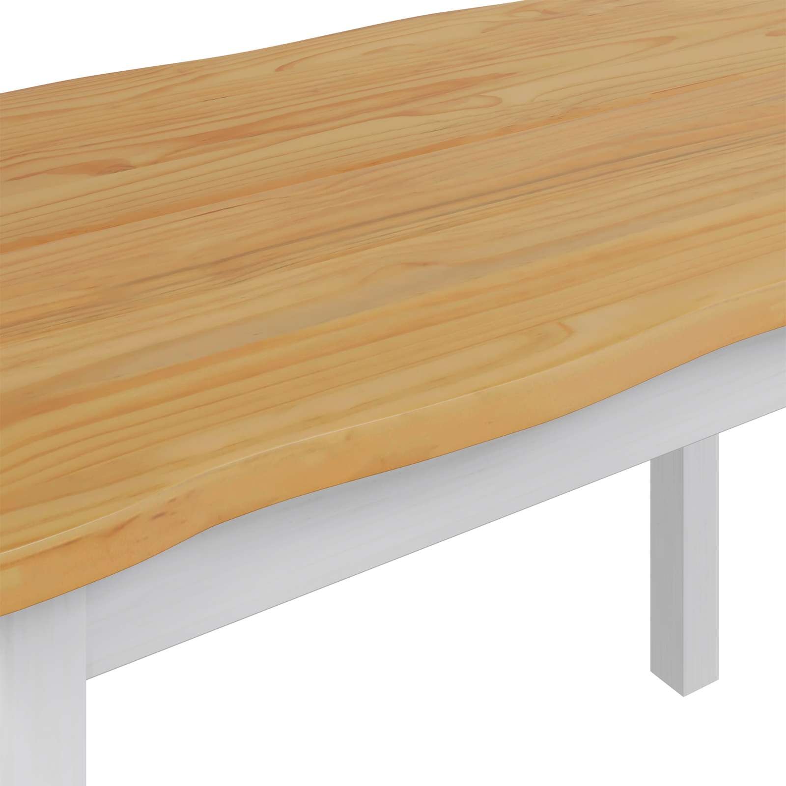 Walplus Solid Pine Dining Table - White - 112 x 70 x 76.5 cm - Image 8