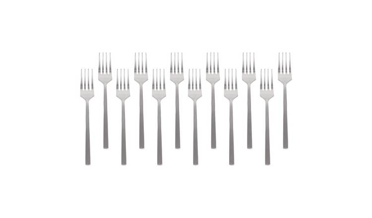 Argon Tableware Stainless Steel Cake Forks - Silver - Pack of 12