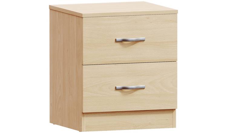 Vida Designs Riano 2 Drawer Bedside Chest - Pine