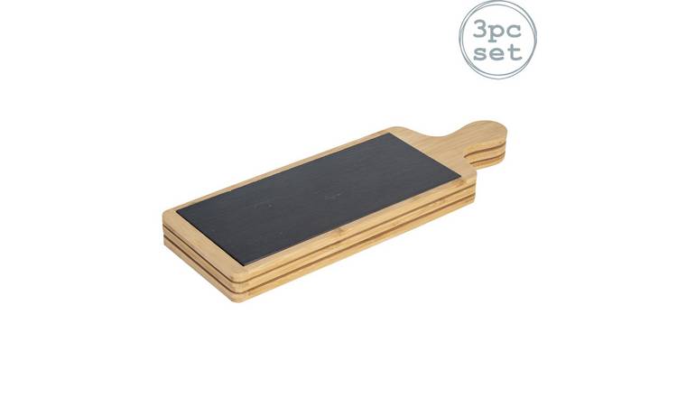 Argon Tableware Bamboo Slate Serving Paddles - Pack of 3