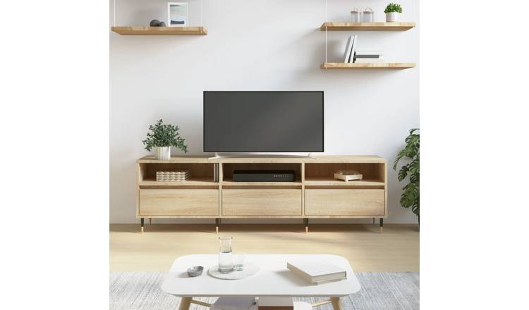 Walplus Engineered Wood Media Unit - Light Oak - 150 x 30 x 44.5 cm
