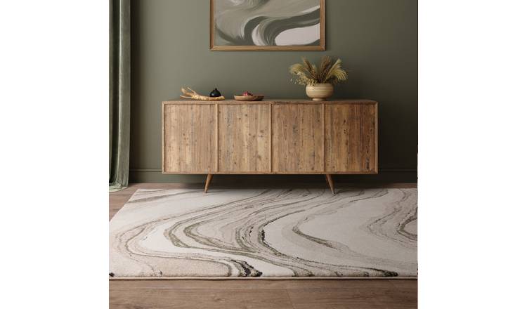 Mega Flooring Beige Modern Abstract Rug - 160 x 230cm