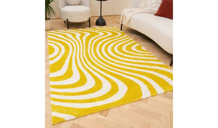 The Rugs White and Yellow Joli Striped Rug - 160 x 230cm
