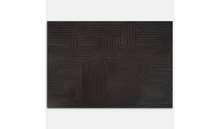 OHS Tufted Arches Soft Non‑Slip Floor Rug 160 x 230cm – Black