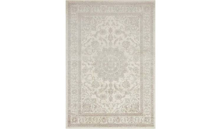 Hanse Home Cream Velvet Orient Tabris Thin Oriental Medallion Rug - 160 x 230cm