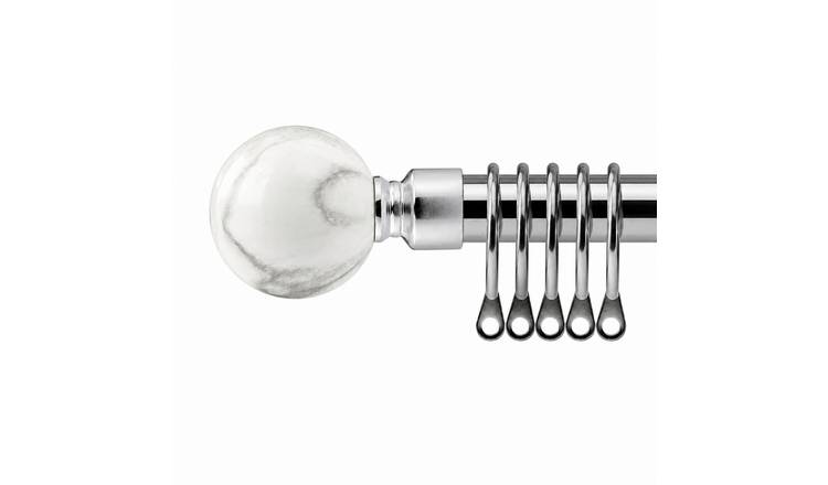 New Edge Blinds 16-19mm Silver Mineral Extendable Curtain Pole - 120cm - 210cm