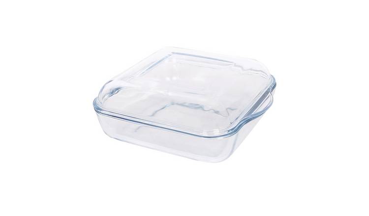 Argon Tableware Square Glass Oven Dish with Lid - 24cm x 21cm