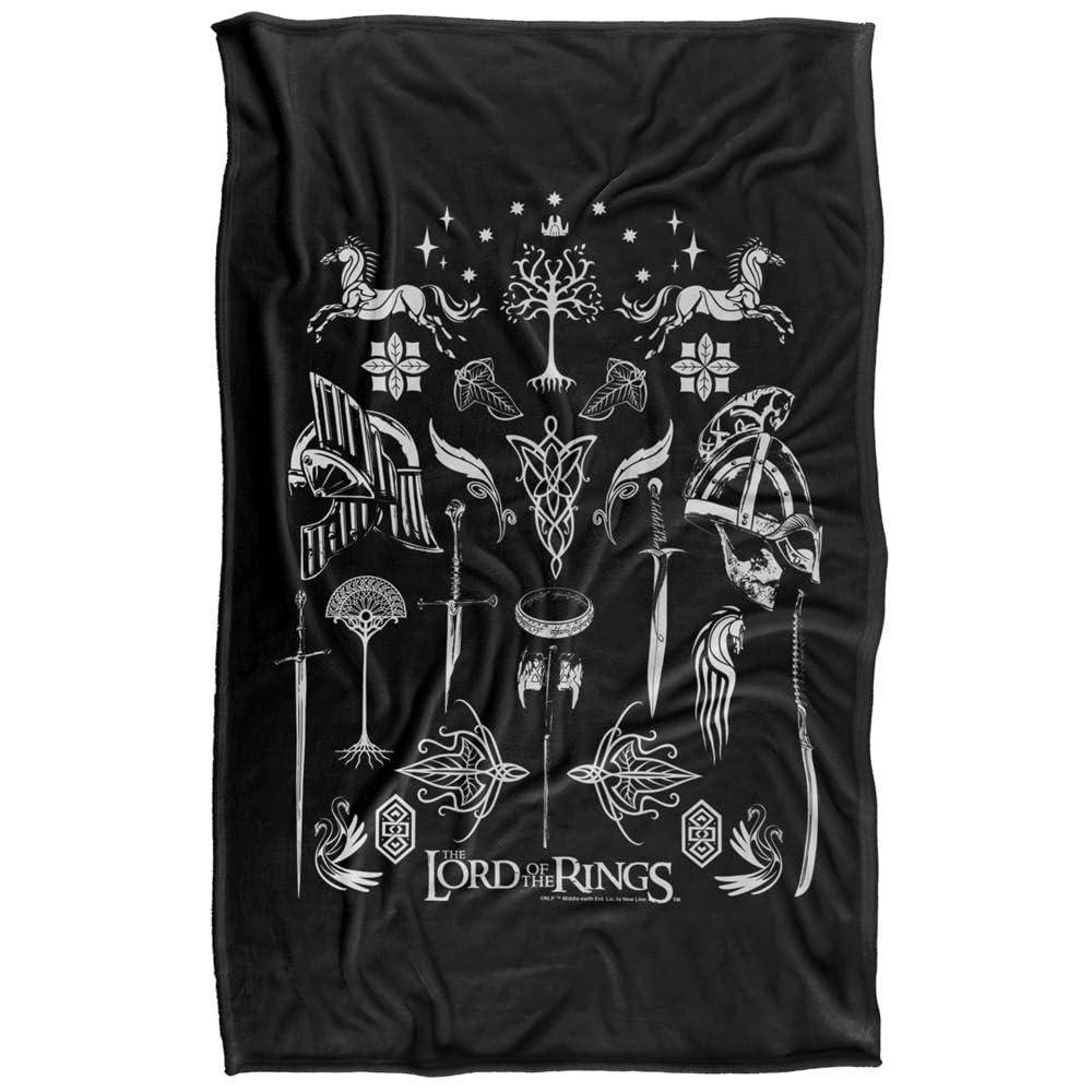 The Lord Of The Rings Icons Supersoft Black Blanket - 147cm x 91cm - Image 1