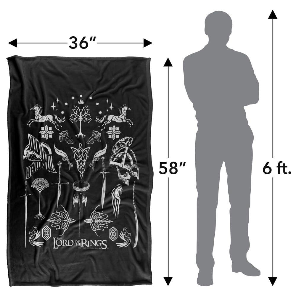 The Lord Of The Rings Icons Supersoft Black Blanket - 147cm x 91cm - Image 4