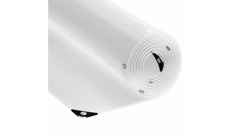 Walplus PVC Plant Cover with Eyelets - Transparent and White - 200 x 800 cm