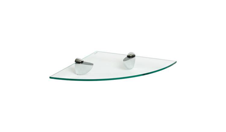 Harbour Housewares Floating Glass Corner Shelf - Clear