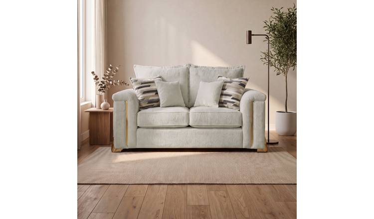 Somnior Oscar Sherpa Columbus Fabric 2 Seater Sofa - Light Grey