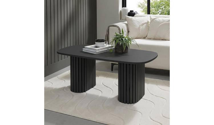 OHS Madison Ribbed Coffee Table - Dark Charcoal