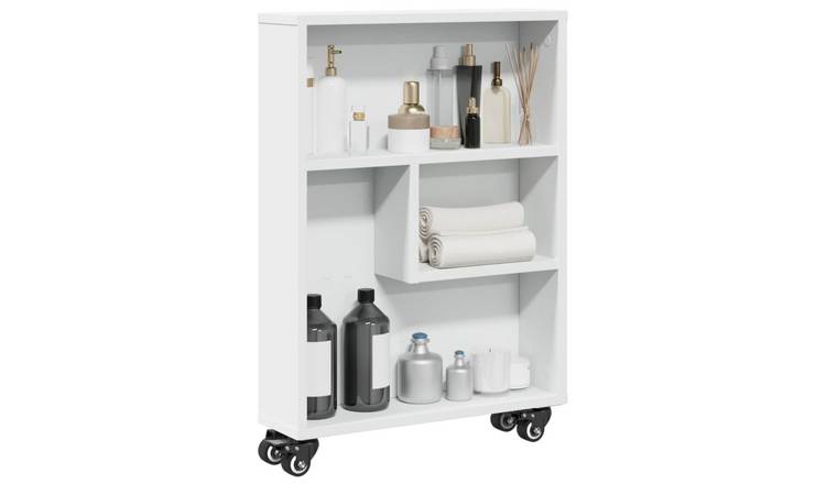 Walplus Engineered Wood Narrow Storage Cabinet - White - 48 x 13 x 68 cm