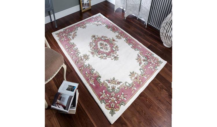 Mega Flooring White Traditional Bordered Rug - 80 x 150cm