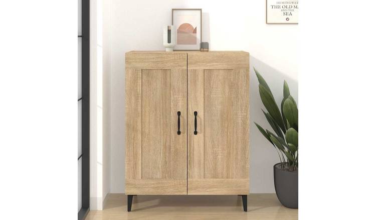 Walplus Engineered Wood Cupboard Sideboard - Sonoma Oak - 69.5 x 34 x 90 cm