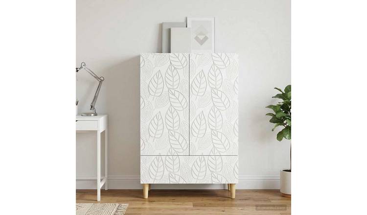 Walplus 1 Drawer Rectangular Sideboard 2 Door - White - 66 x 34.5 x 95 cm