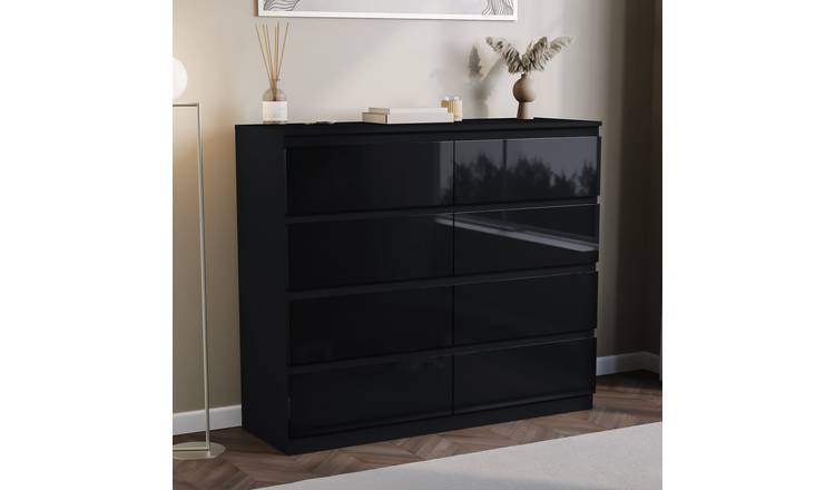 Vida Designs Glinton 8 Drawer Chest  - Black