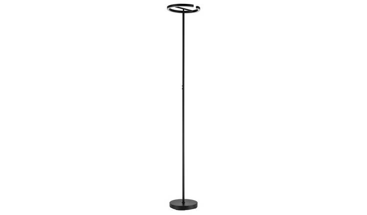 Happy Homewares RGB and CCT LED Halo Ring Black with Remote Floor Lamp - 30cm