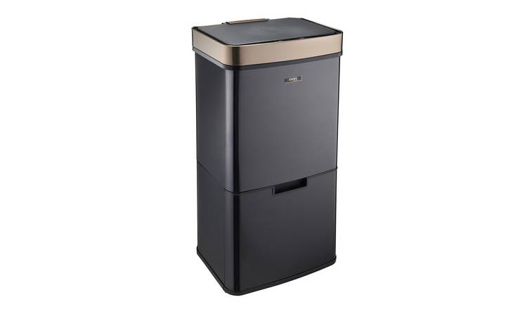 Cooks Professional 75L Sensor Recycling Bin with Food Caddy - Black/Copper