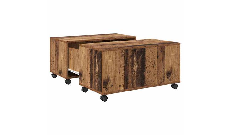 Walplus Engineered Wood Coffee Table - Dark Wood - 75 x 75 x 38 cm