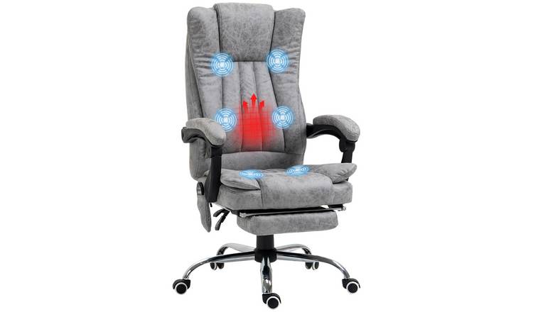Vinsetto Microfibre Reclining Computer Desk Chair - Grey