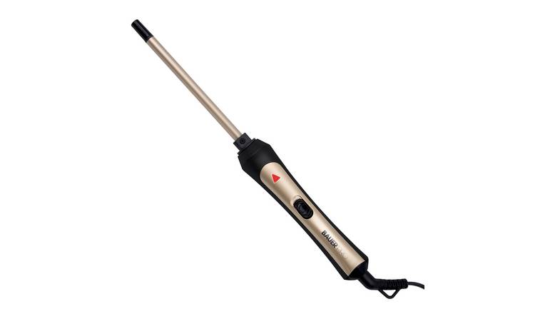 Bauer Slimline Black and Gold Curling Wand with 9mm Barrel – 200°C