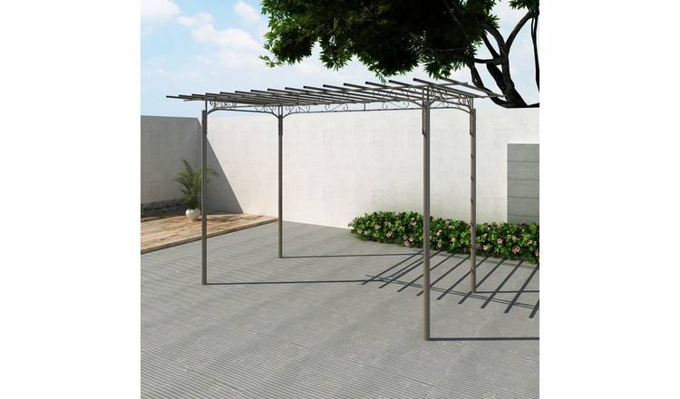 Walplus Steel Rose Arch Garden Arbor Garden Decoration - Anthracite