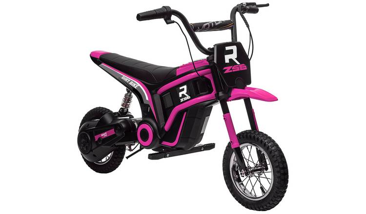HOMCOM 24V 350W Ages 8 to 12 Years Pneumatic Tyres Ride on Motorbike - Pink