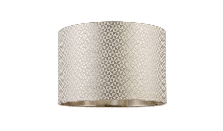 Happy Homewares Light Shimmer Taupe Drum with Inner Champagne Lampshade - 30cm