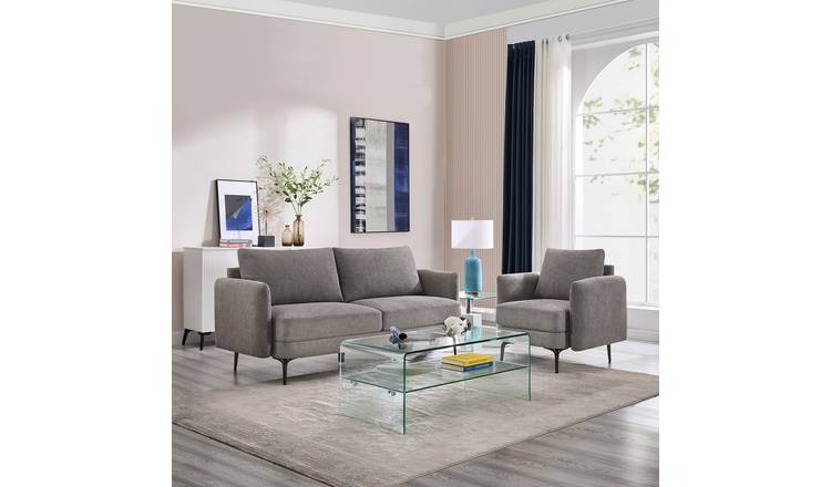 Furniture Online Sofia Linen 1+3 Seater Sofa Set - Mocha