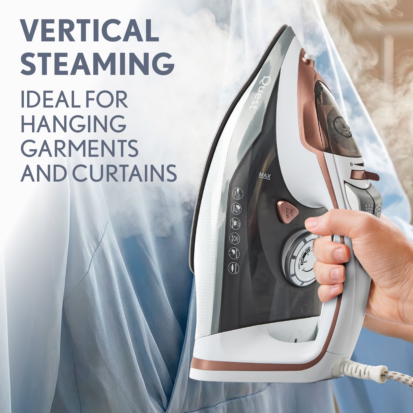 Quest 3000w Steam Iron - White - Image 4