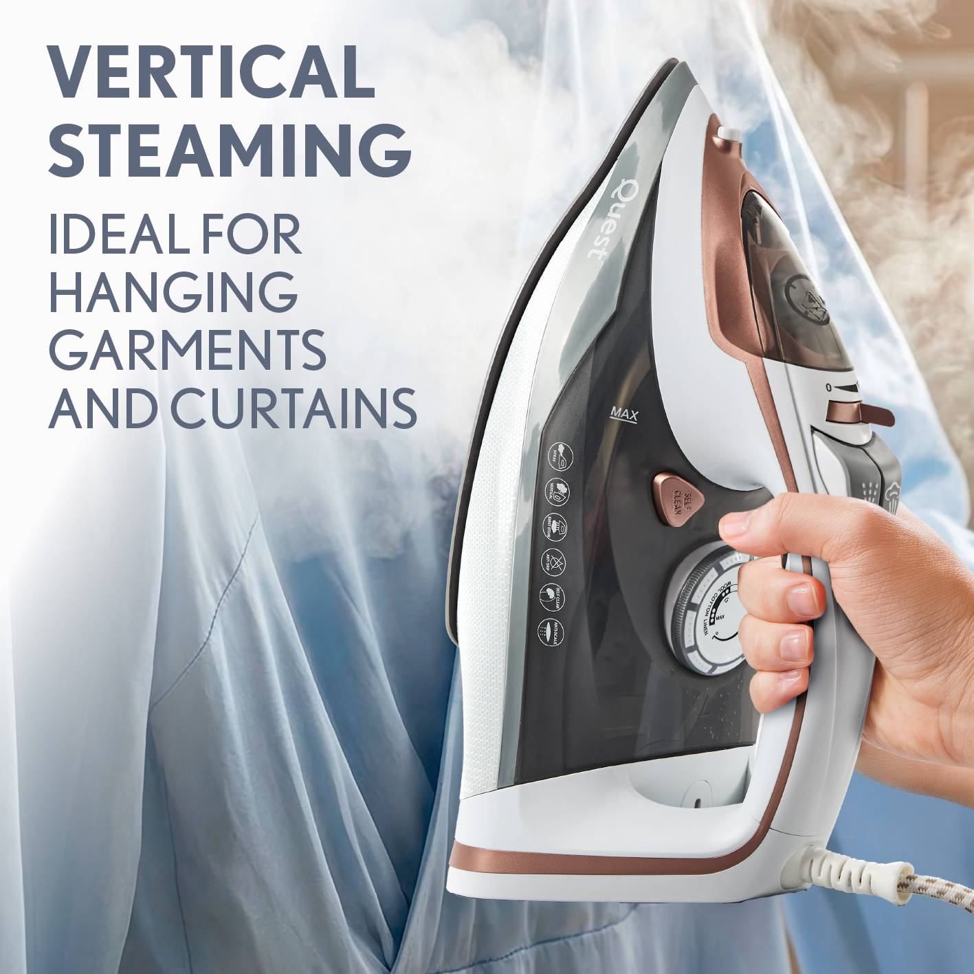 Quest 3000w Steam Iron - White - Image 4