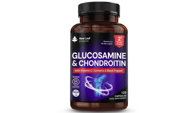 New Leaf Glucosamine Chondroitin + Vitamin C Turmeric Black Pepper - 120 Capsule
