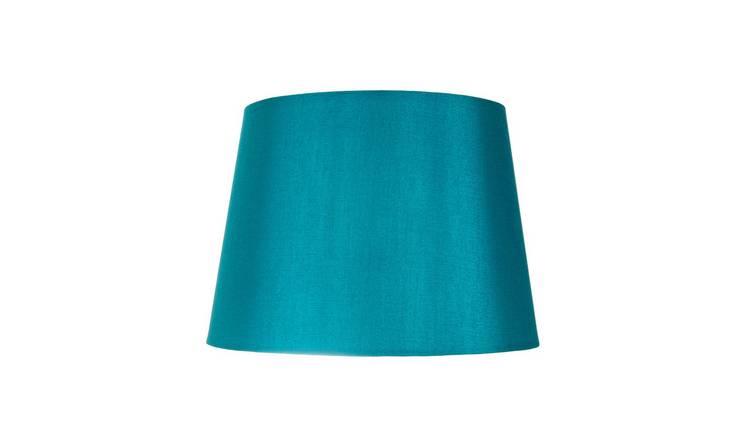 Happy Homewares Medium Drum in Sleek Teal Faux Silk Fabric Lampshade - 25cm