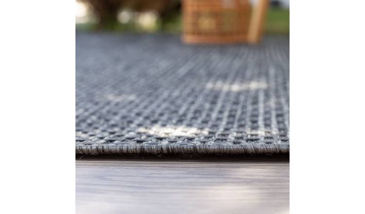The Rugs Dark Grey Magic Outdoor Indoor Plain Patio Rug - 120 x 170cm