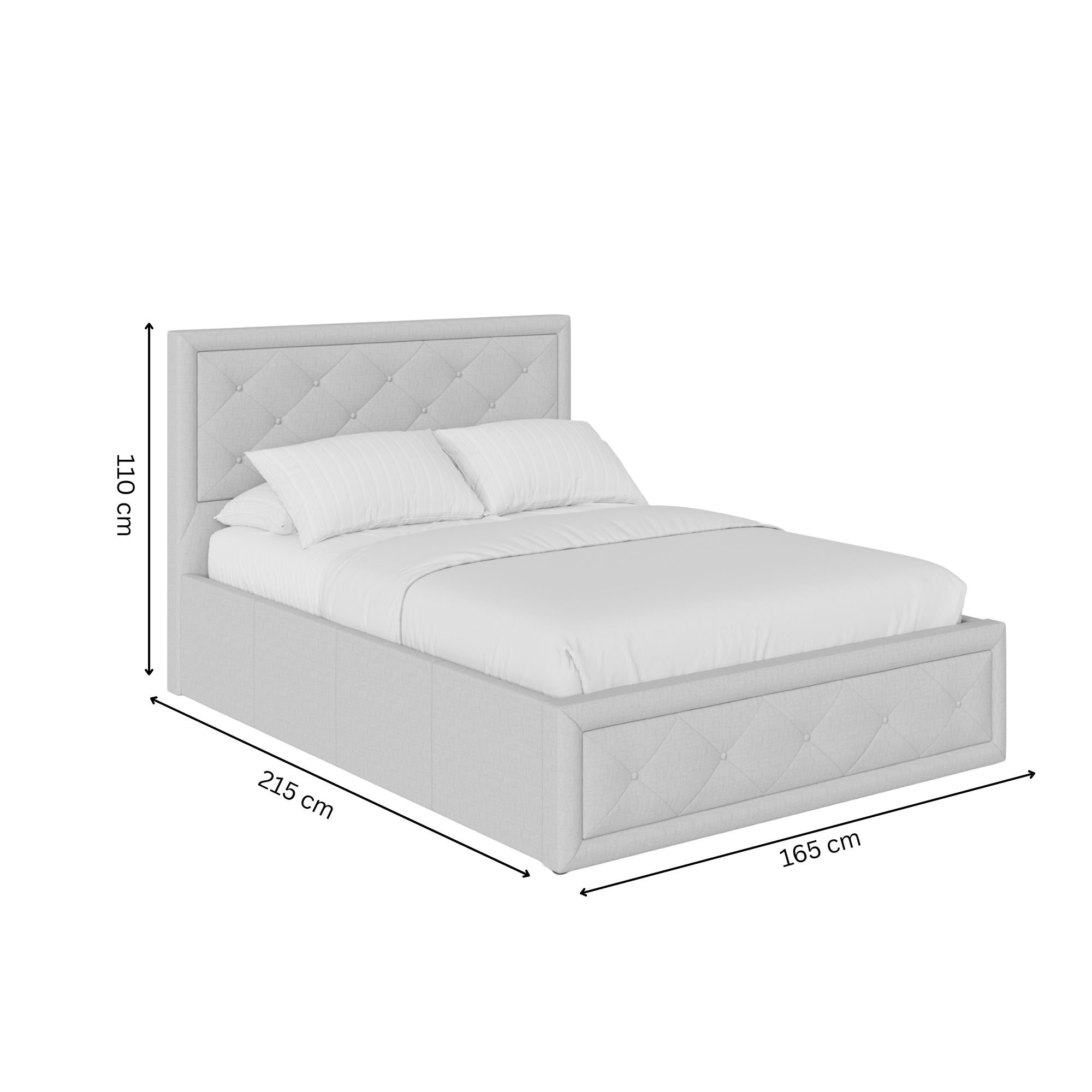 GFW Hollywood King Size Fabric End Lift Ottoman Bed - Natural - Image 8