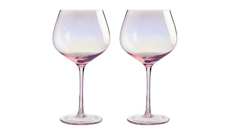 Orsina Frosted Deco Set of 2 Gin Glasses – Pink
