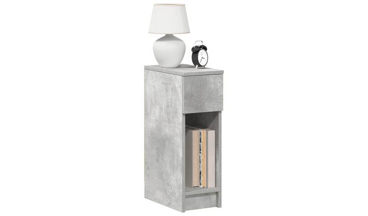 Walplus 1 Drawer Bedside Cabinet - Stone Grey - 20 x 36 x 60 cm