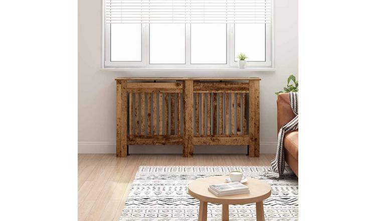 Walplus Engineered Wood Radiator Cover - Old Wood - 152 x 19 x 81.5 cm