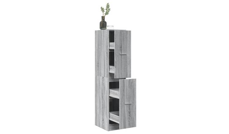 Walplus Engineered Wood Cabinet - Grey and Oak - 30 x 41 x 144.5 cm