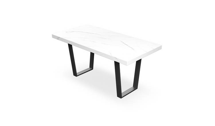 Furniture Online Aria Black Legs 4-6 Seater Dining Table - Black
