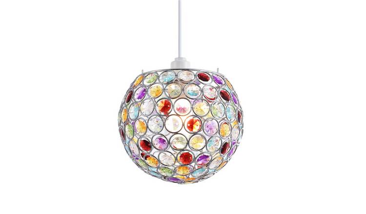 Happy Homewares Multicoloured Round Globe Easy Fit Pendant Shade - 18cm