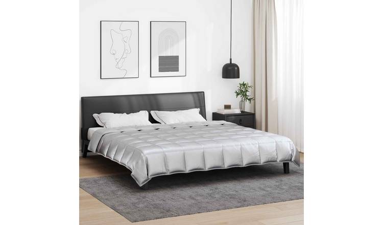 Walplus Full Year Duvet Satin and Microfibre - Silver - 200 x 200 cm
