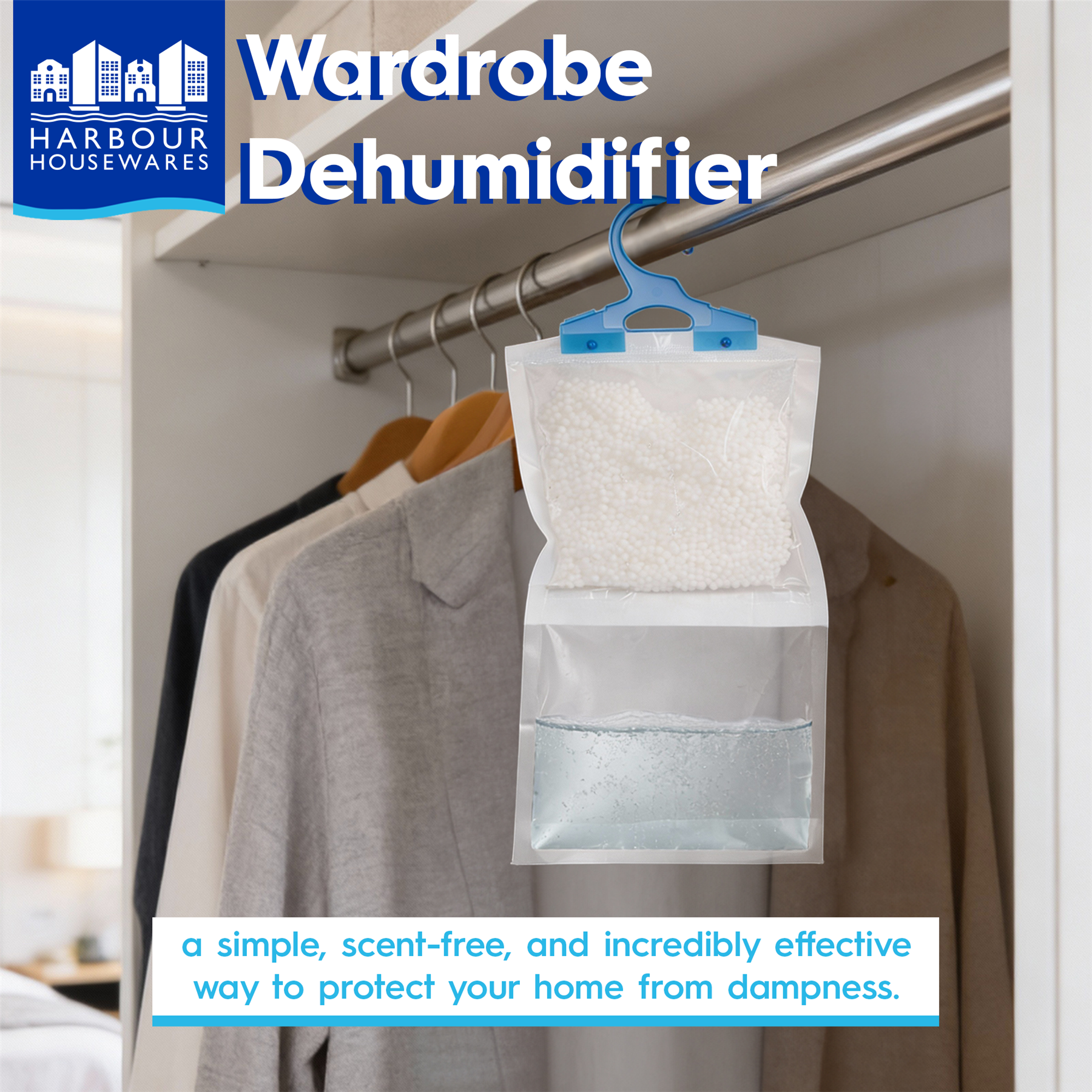 Harbour Housewares Hanging Wardrobe Dehumidifiers - Pack of 12 - 230g - Image 2