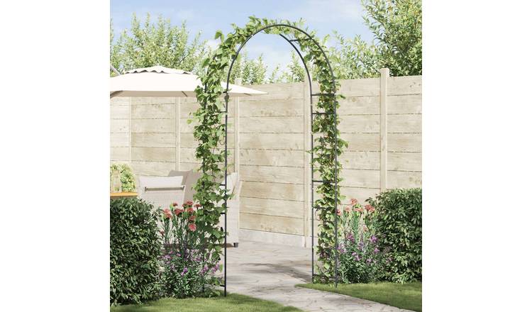 Walplus Garden Arch Floral - Black - 115 x 37 x 231 cm