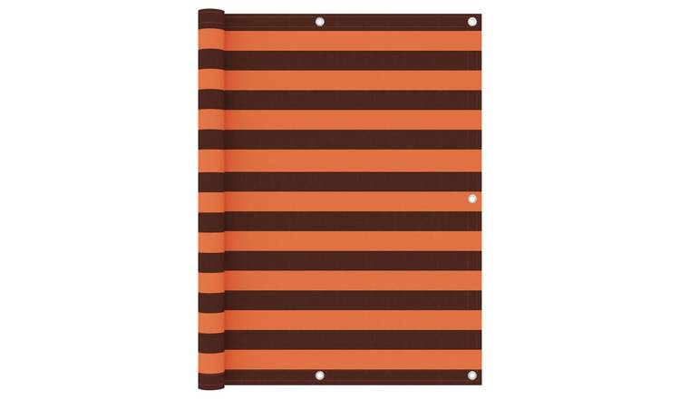 Walplus Polyester Oxford Balcony Screen - Orange and Brown - 120 x 400 cm