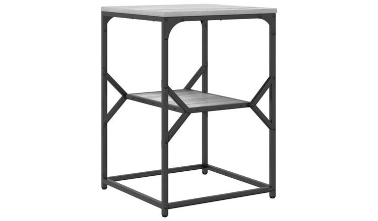 Walplus Engineered Wood and Steel Side Table - Grey sonoma - 41 x 40 x 60 cm