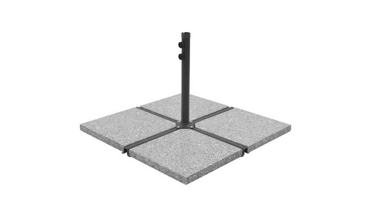 Walplus Umbrella Weight Plates Granite Square 100 kg - Grey - 47 x 47 x 4.5 cm